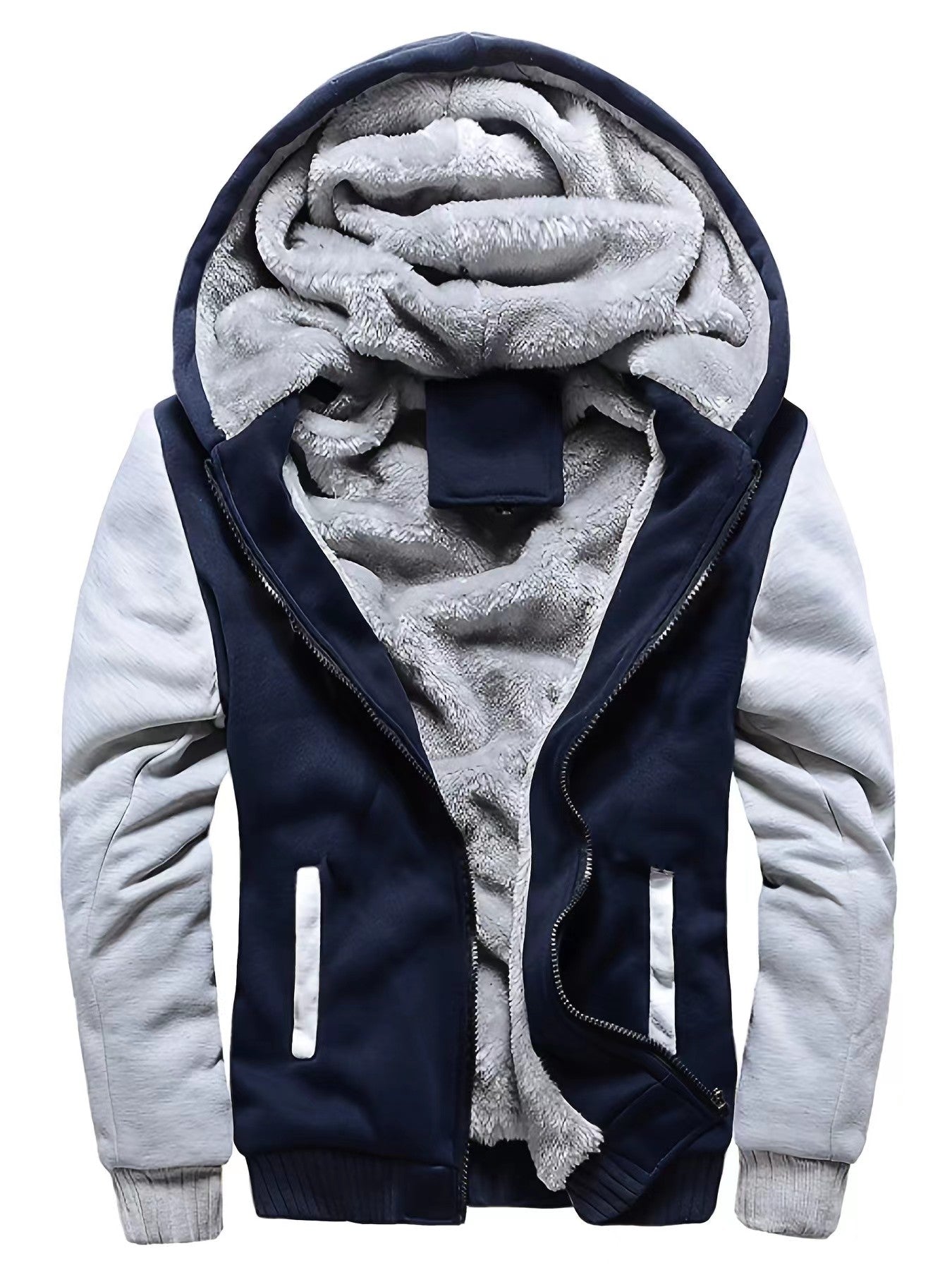 Mens Winter Insulated Zip Up Hooded Jacket - Thick & Padded for Ultimate Warmth, Stylish & Comfortable, High-Performance Best Seller - Ideal for Cold Weather