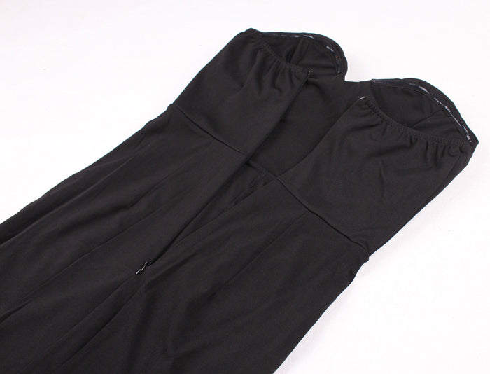 Sexy Strapless Long Black Maxi Dress Front Slit Bare Shoulder Red Women's Evening Summer Night Gown Party Maternity Dresses