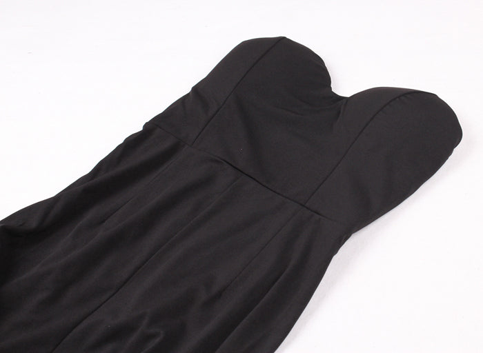 Sexy Strapless Long Black Maxi Dress Front Slit Bare Shoulder Red Women's Evening Summer Night Gown Party Maternity Dresses