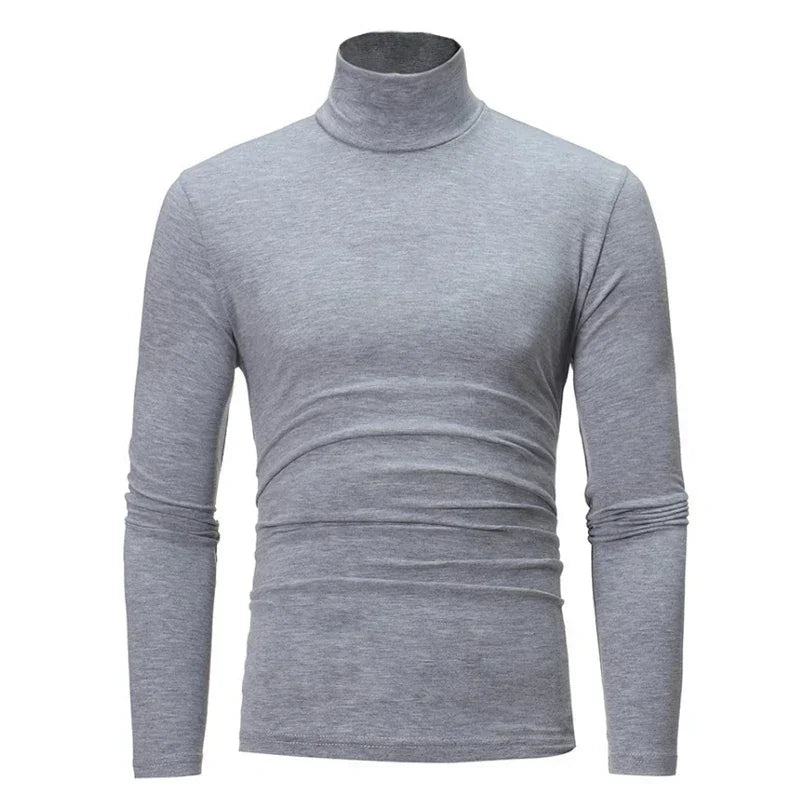 Spring Thin Men Turtleneck Sweaters Black Pullovers Clothing for Men Cotton Harajuku Knitted Sweater Male Solid Pull Hombre Tops