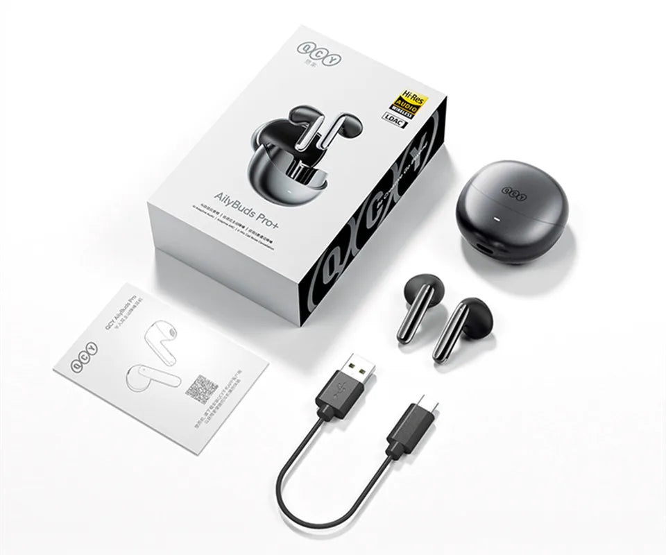 QCY HT10 AilyBuds Pro+ Wireless Bluetooth Earbuds Hi Res LDAC Adaptive Audio ANC Active Noise Cancellation Earphone 28H