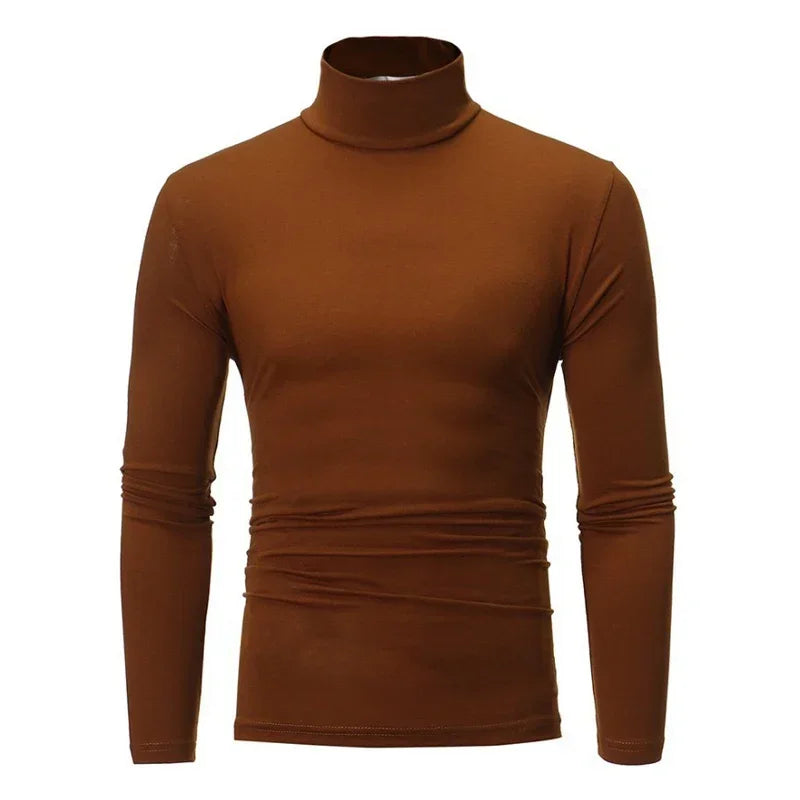 Spring Thin Men Turtleneck Sweaters Black Pullovers Clothing for Men Cotton Harajuku Knitted Sweater Male Solid Pull Hombre Tops