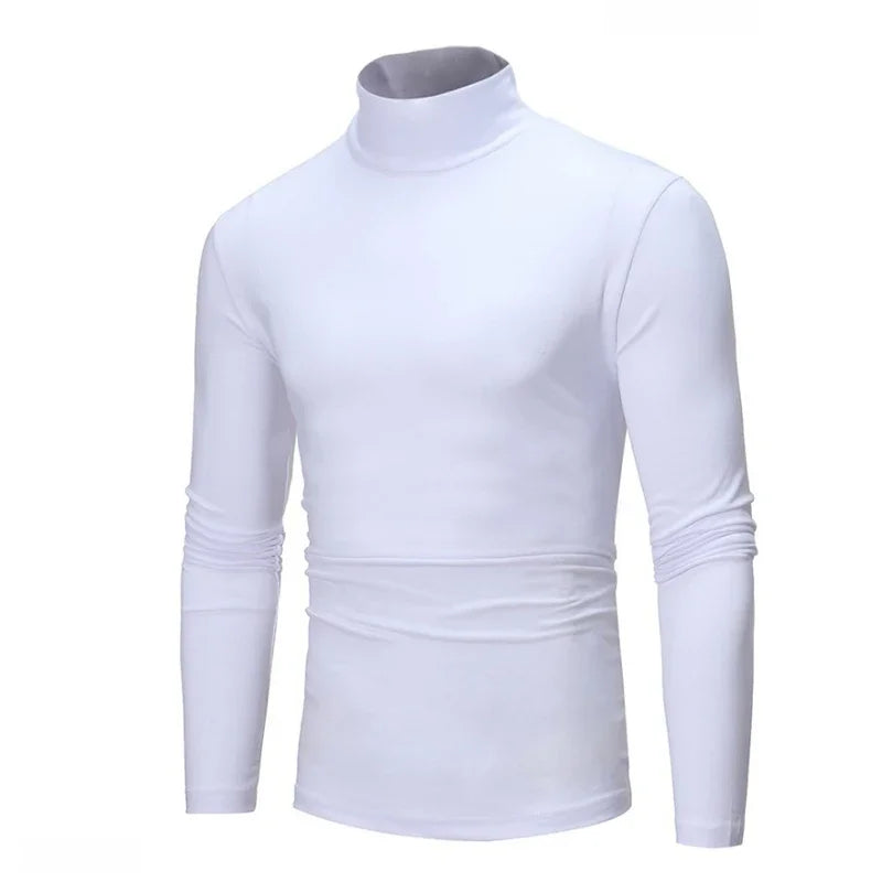 Spring Thin Men Turtleneck Sweaters Black Pullovers Clothing for Men Cotton Harajuku Knitted Sweater Male Solid Pull Hombre Tops