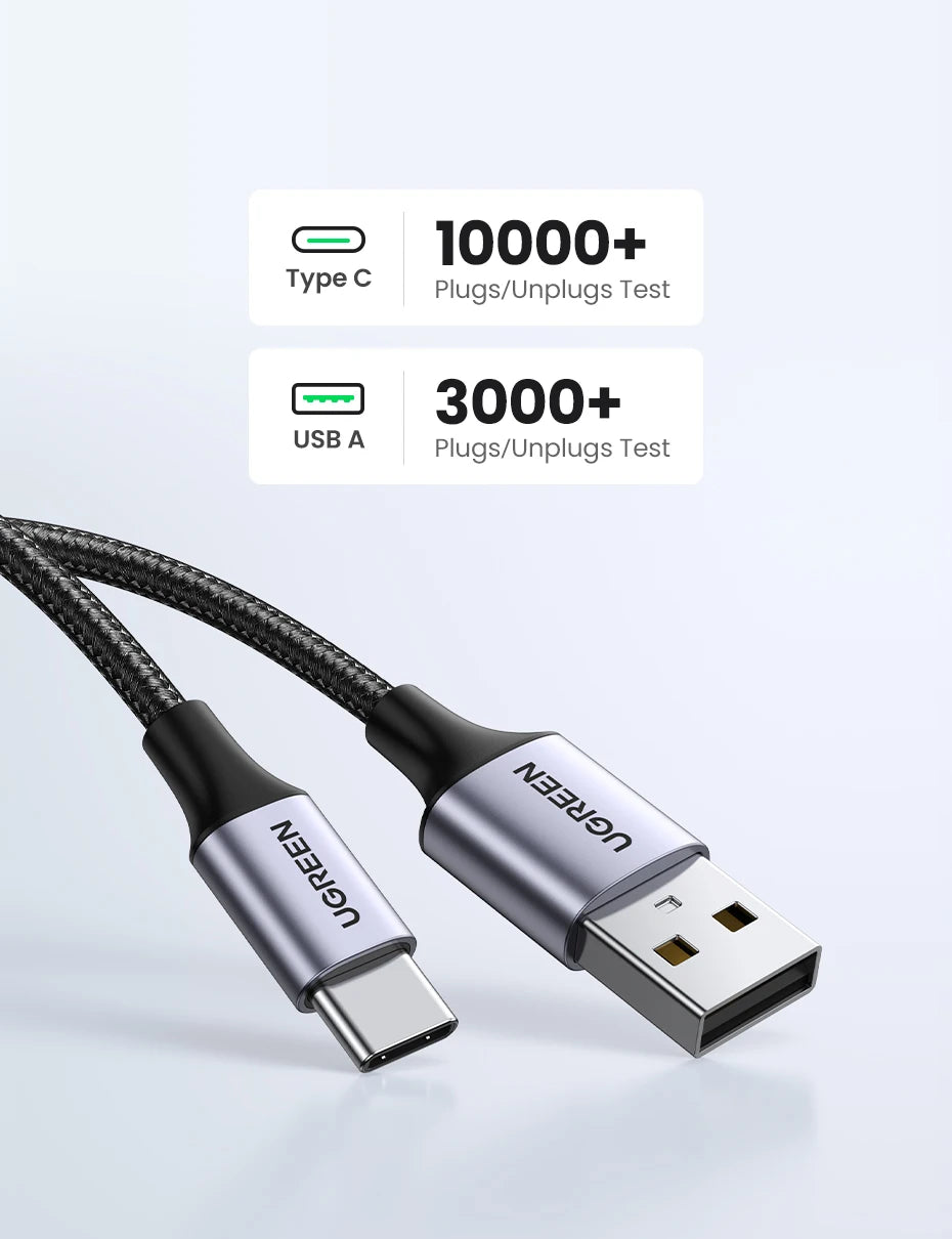 UGREEN 3A USB Type C Cable For Xiaomi Samsung Galaxy S24 Fast Charging USB Charging Data Cable 18W For iPhone 15 iPad Poco USB C