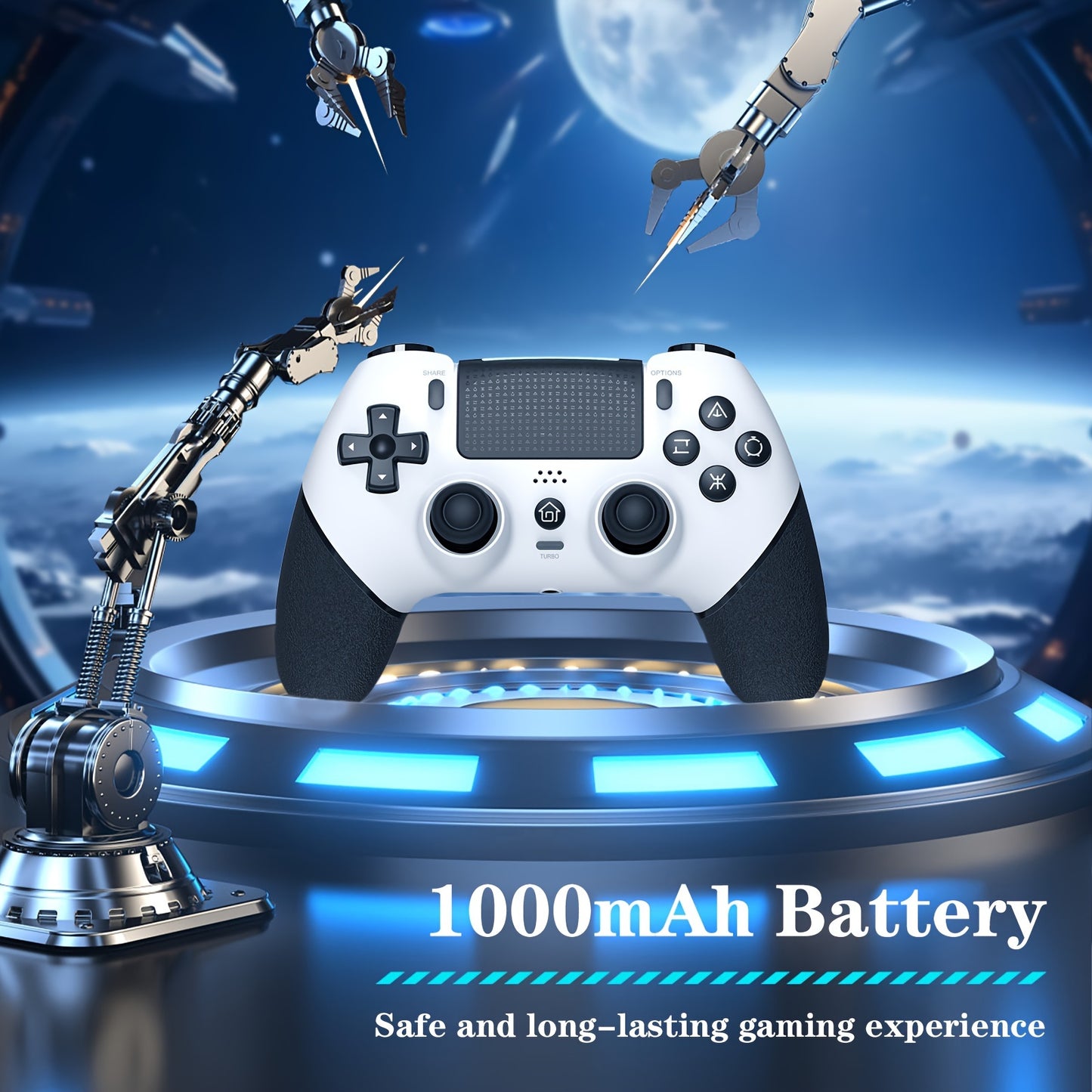 DOBE FOMIS ELECTRONICS Wireless Controller for PS4/PS4 Pro/PS4 Slim - No Drift, Hall Effect Joysticks, 3.5mm Speaker Jack, 6-Axis Motion Sensor, Programmable Turbo Function