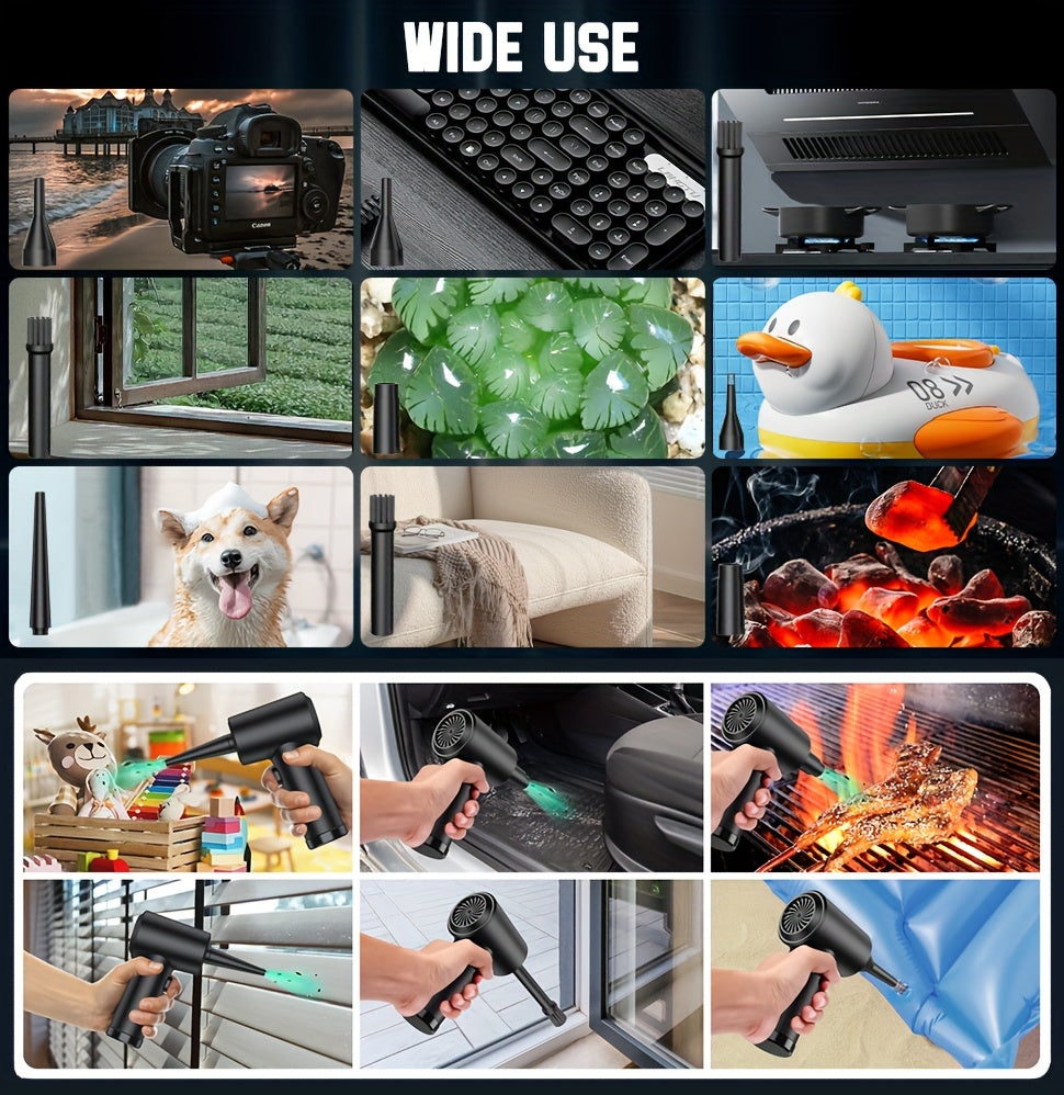 Rechargeable Cordless Air Blower for Easy Cleaning of Electronics and Home Surfaces