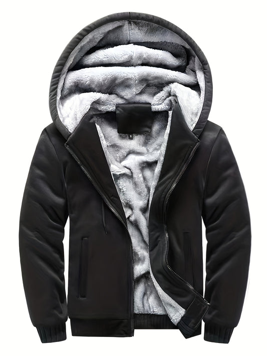 Mens Winter Insulated Zip Up Hooded Jacket - Thick & Padded for Ultimate Warmth, Stylish & Comfortable, High-Performance Best Seller - Ideal for Cold Weather