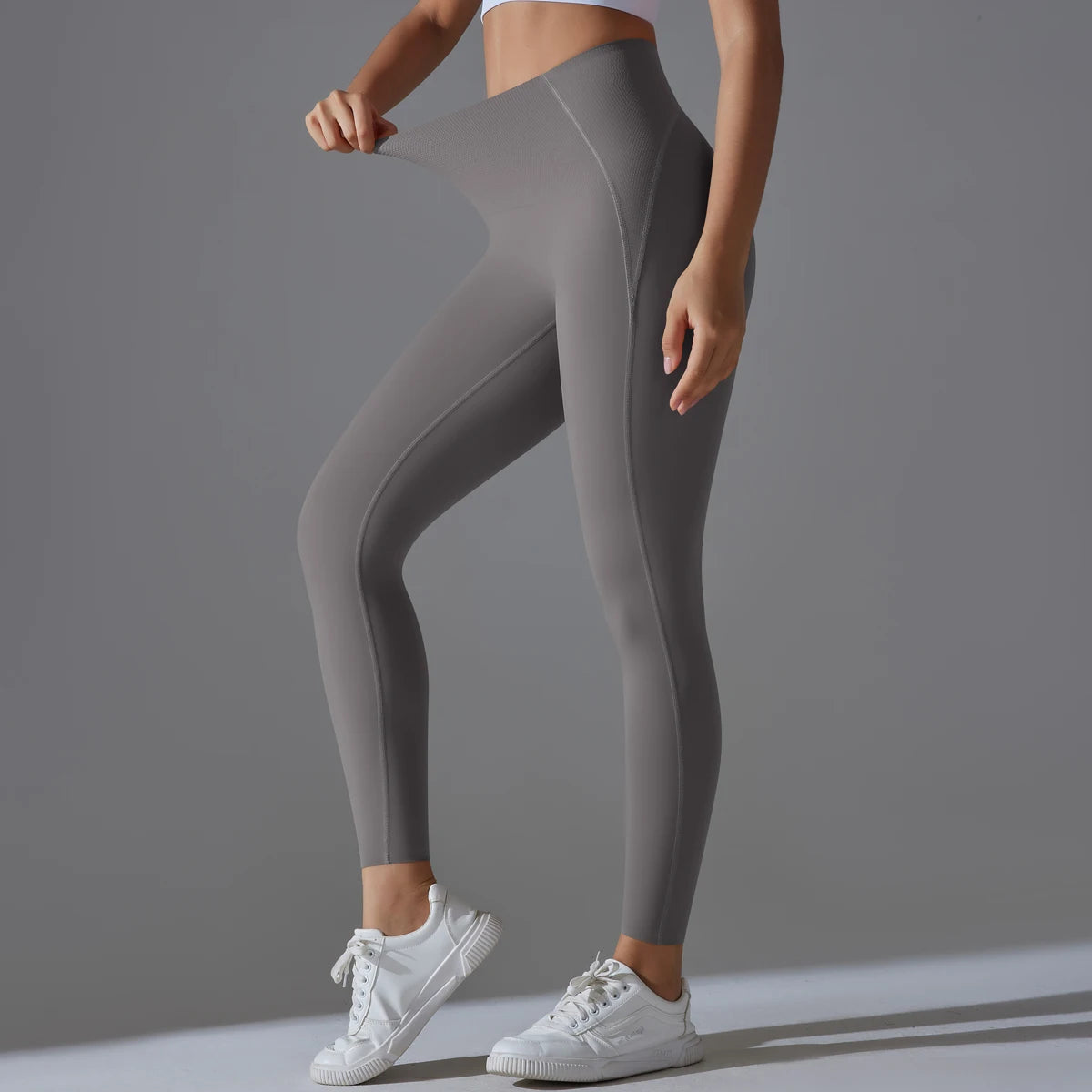 Custom Logo Fitness Clothing Sports Tight Yoga Leggings Hight Waist Solid Colour Gym Leggings for Women