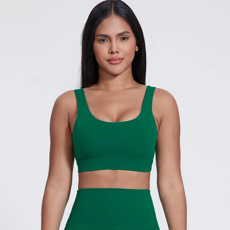 New Breathable Soft Elasticity Plus Size Backless Padded Yoga Bra Gym Fitness High Impact Shockproof Sports Bra for Women