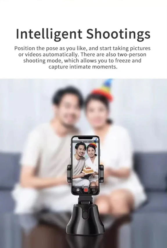 2025 Portable All-in-One Smart Selfie Stick Auto 360 Degree Rotates Face Object Tracking Wireless Vlog Shooting Smartphone Desk