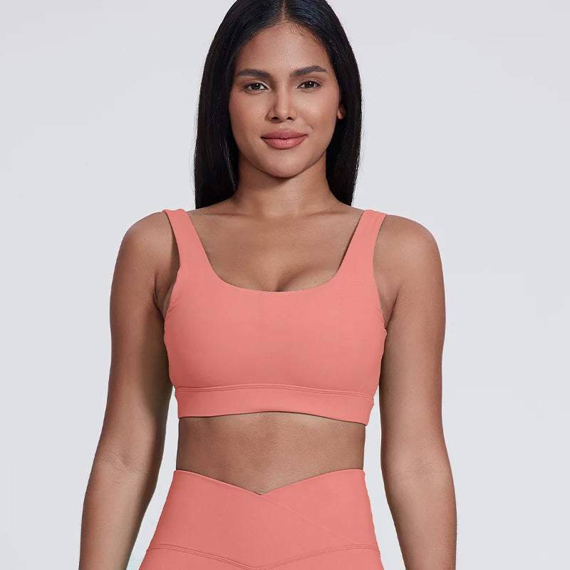 New Breathable Soft Elasticity Plus Size Backless Padded Yoga Bra Gym Fitness High Impact Shockproof Sports Bra for Women