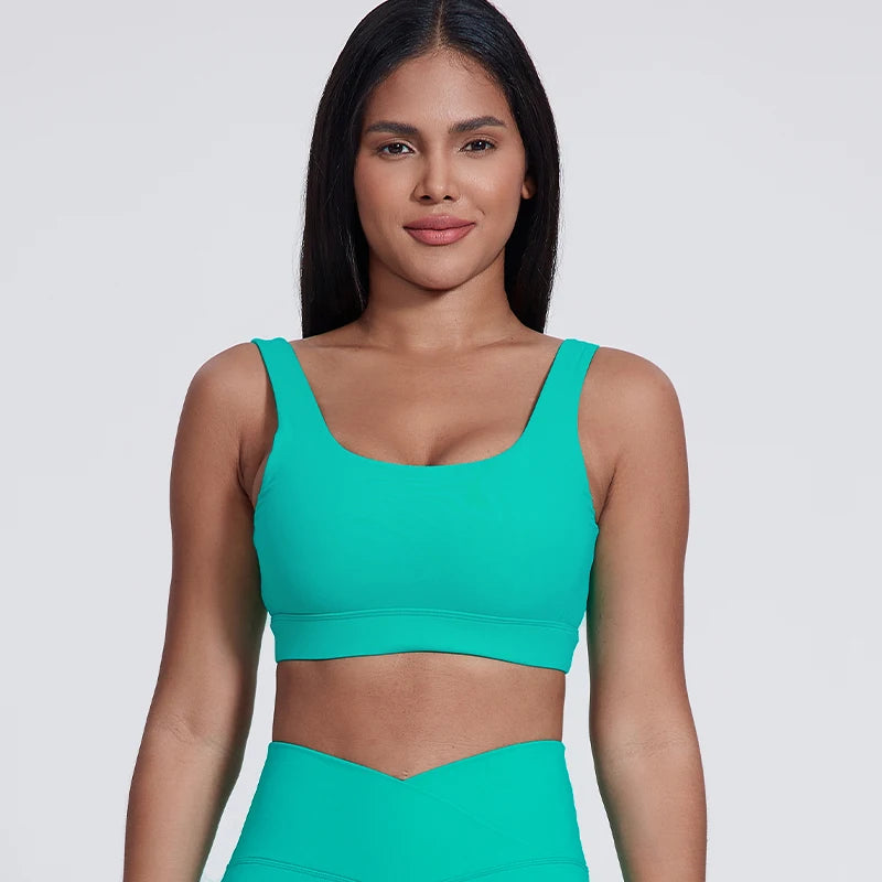 New Breathable Soft Elasticity Plus Size Backless Padded Yoga Bra Gym Fitness High Impact Shockproof Sports Bra for Women
