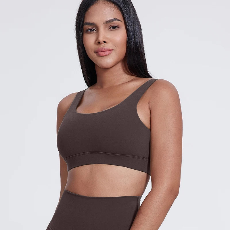 New Breathable Soft Elasticity Plus Size Backless Padded Yoga Bra Gym Fitness High Impact Shockproof Sports Bra for Women