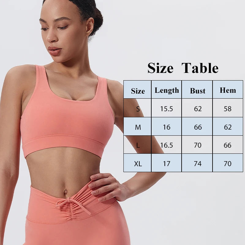New Breathable Soft Elasticity Plus Size Backless Padded Yoga Bra Gym Fitness High Impact Shockproof Sports Bra for Women