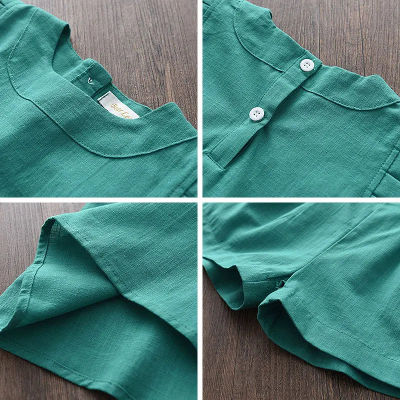 Kids Girls Clothing Sets Summer New Style Brand  Baby Short Sleeve T-Shirt+Pant Dress 2Pcs Children Clothes Suits