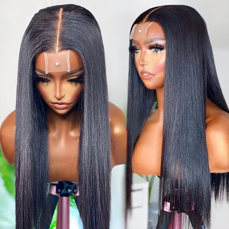 12a Brazilian Natural Color Bone Straight Lace Front Wig Pre Plucked HD Transparent 13x4 Lace Frontal Human Hair Wigs for Women
