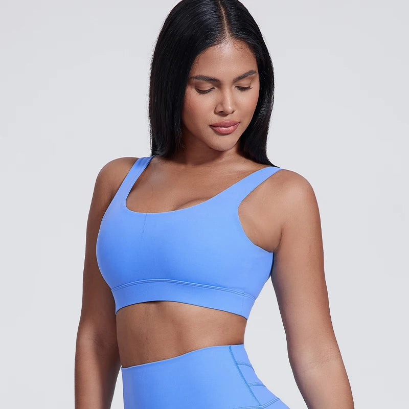New Breathable Soft Elasticity Plus Size Backless Padded Yoga Bra Gym Fitness High Impact Shockproof Sports Bra for Women