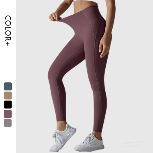 Custom Logo Fitness Clothing Sports Tight Yoga Leggings Hight Waist Solid Colour Gym Leggings for Women