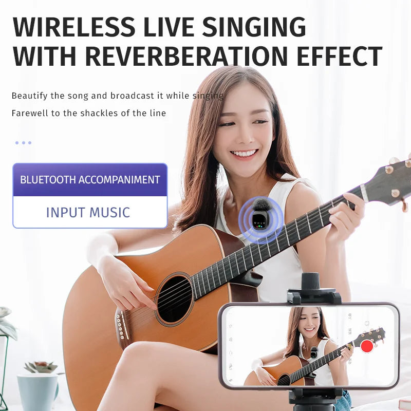 R8 Professional Single Micro Phone Auto Noise Reduction for Phone Video Recording Interview Vlog Mini Wireless Lavalier Mic