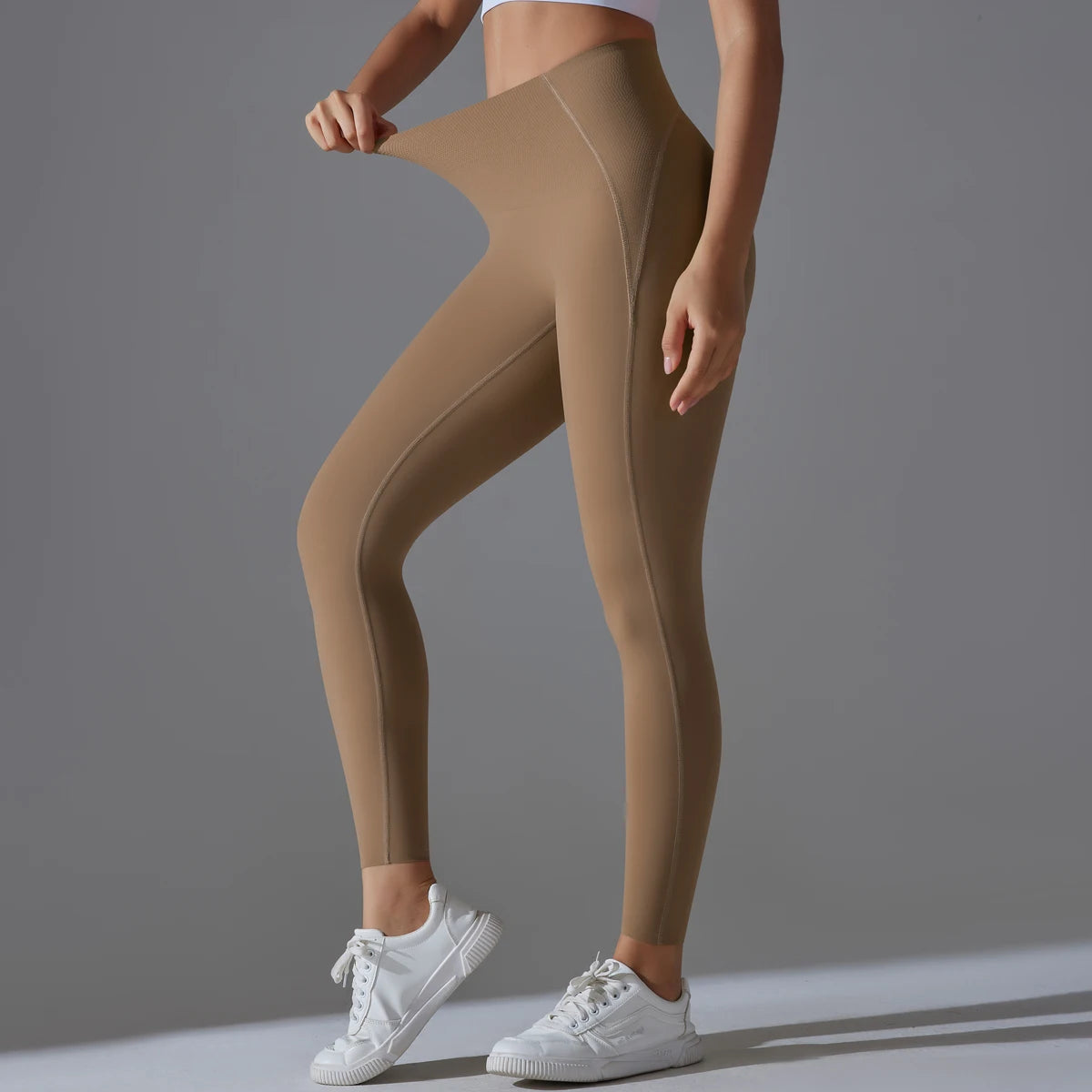 Custom Logo Fitness Clothing Sports Tight Yoga Leggings Hight Waist Solid Colour Gym Leggings for Women