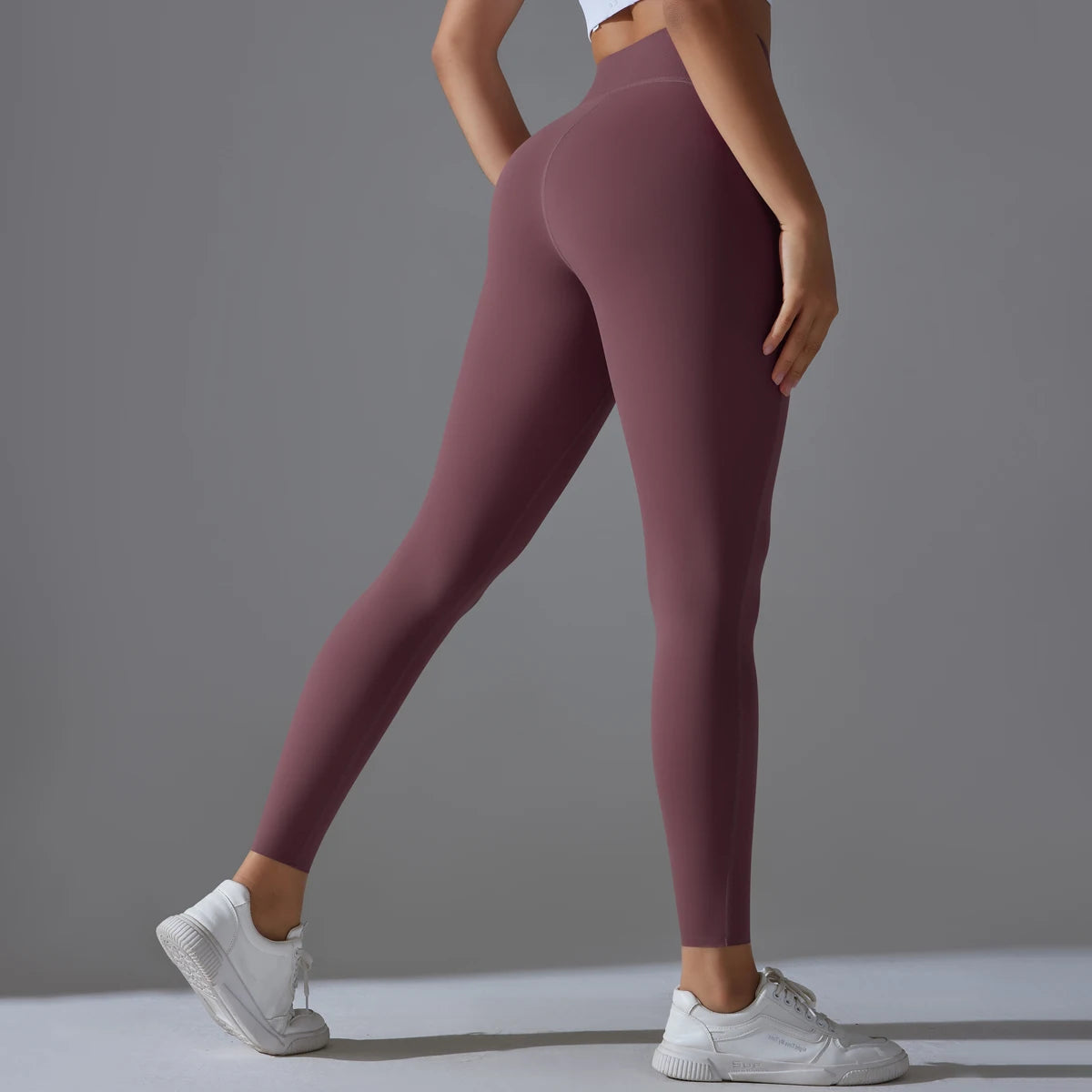 Custom Logo Fitness Clothing Sports Tight Yoga Leggings Hight Waist Solid Colour Gym Leggings for Women