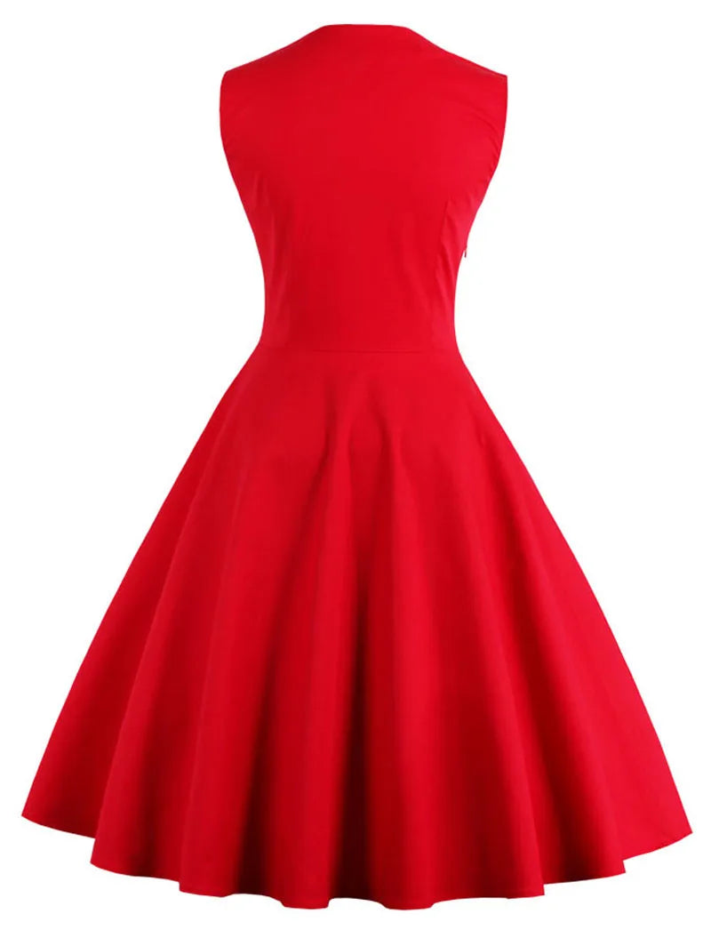 S-5XL Women Robe Retro Vintage Dress 50s 60s Rockabilly Dot Swing Pin Up Summer Party Dresses Elegant Tunic Vestidos Casual
