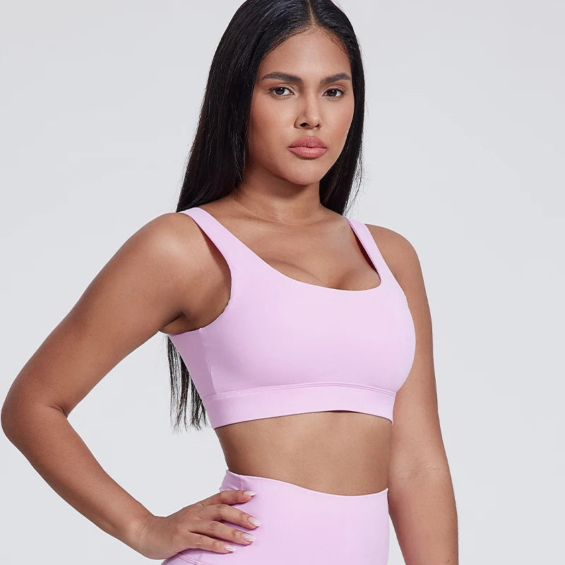 New Breathable Soft Elasticity Plus Size Backless Padded Yoga Bra Gym Fitness High Impact Shockproof Sports Bra for Women