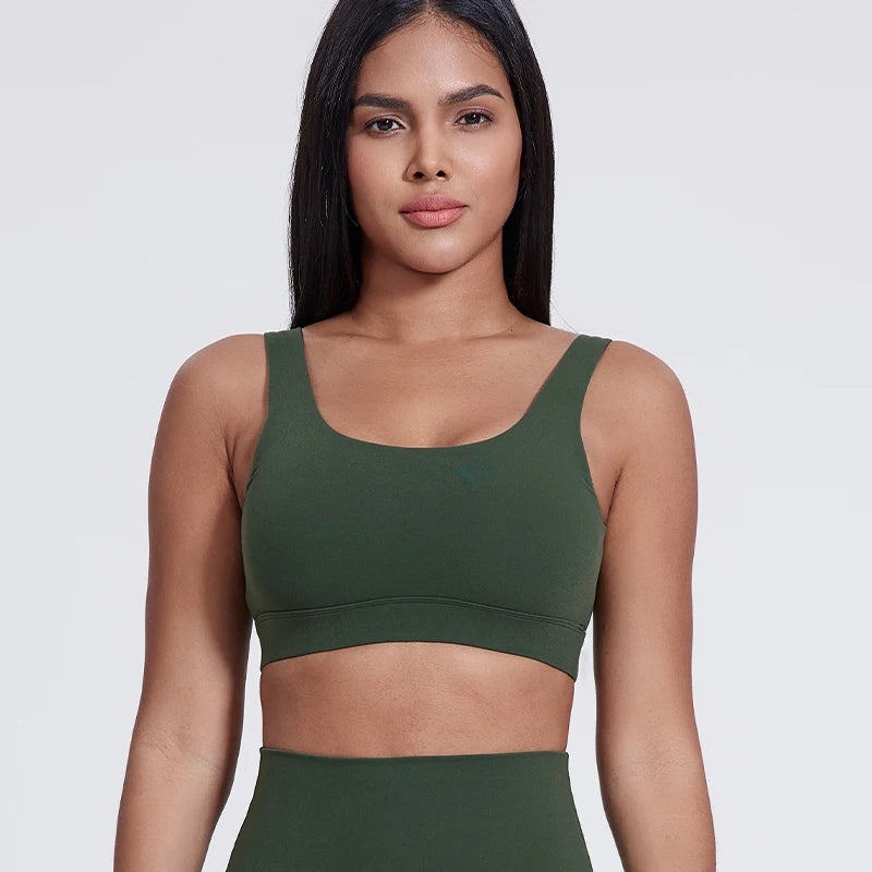 New Breathable Soft Elasticity Plus Size Backless Padded Yoga Bra Gym Fitness High Impact Shockproof Sports Bra for Women