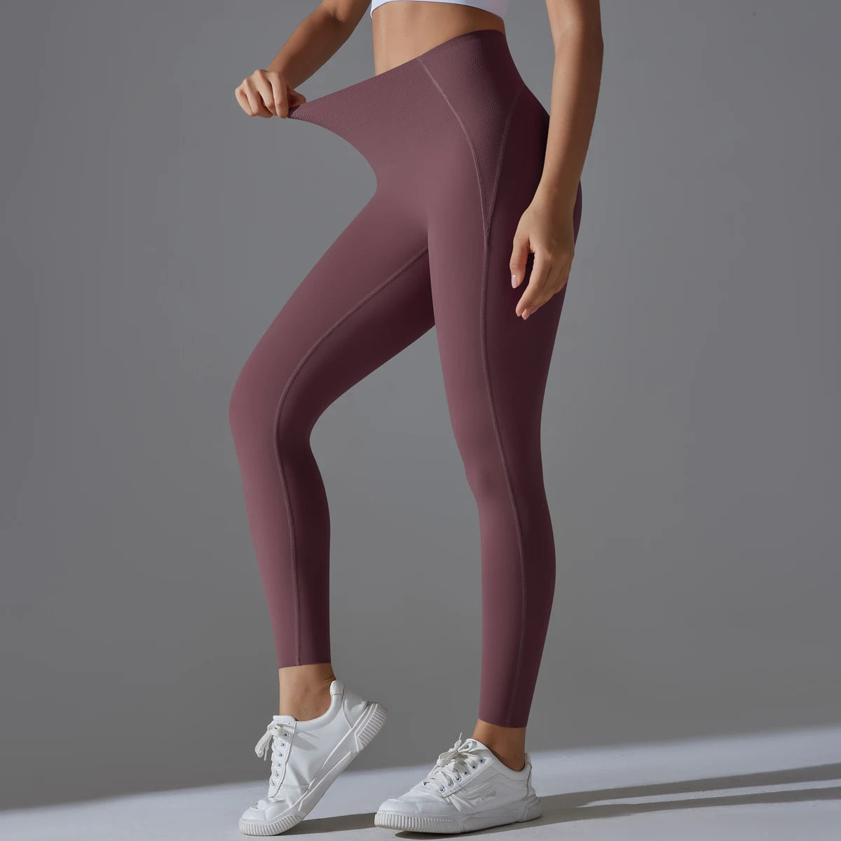 Custom Logo Fitness Clothing Sports Tight Yoga Leggings Hight Waist Solid Colour Gym Leggings for Women