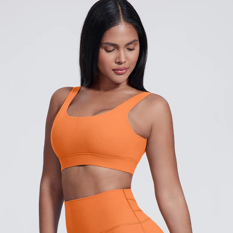New Breathable Soft Elasticity Plus Size Backless Padded Yoga Bra Gym Fitness High Impact Shockproof Sports Bra for Women