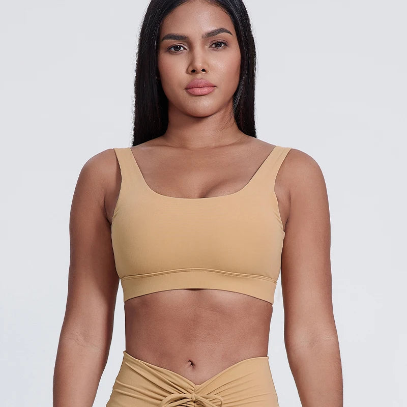 New Breathable Soft Elasticity Plus Size Backless Padded Yoga Bra Gym Fitness High Impact Shockproof Sports Bra for Women