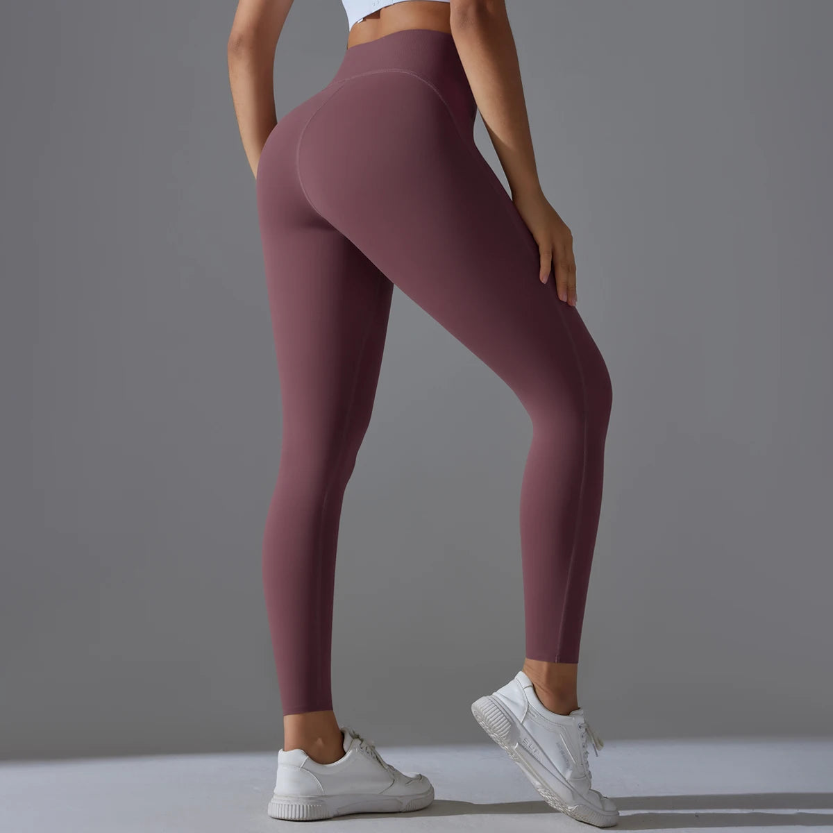 Custom Logo Fitness Clothing Sports Tight Yoga Leggings Hight Waist Solid Colour Gym Leggings for Women