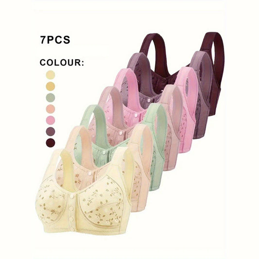 7pcs USA Best Seller Women Bra Best Lace Plus Size Full Coverage Wireless Longline Lace Bras