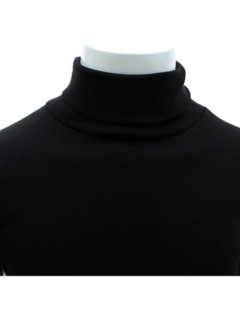 Spring Autumn Thin Men Pullovers Sweaters Turtleneck Knitted Sweater for Men Cotton Clothing Male Sweaters Full Black White Tops
