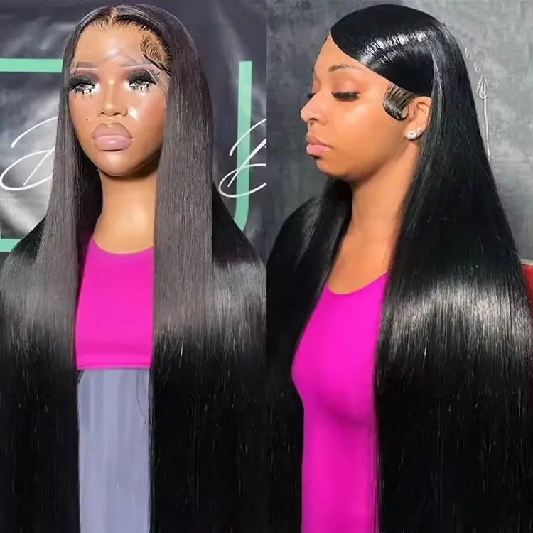 12a Brazilian Natural Color Bone Straight Lace Front Wig Pre Plucked HD Transparent 13x4 Lace Frontal Human Hair Wigs for Women
