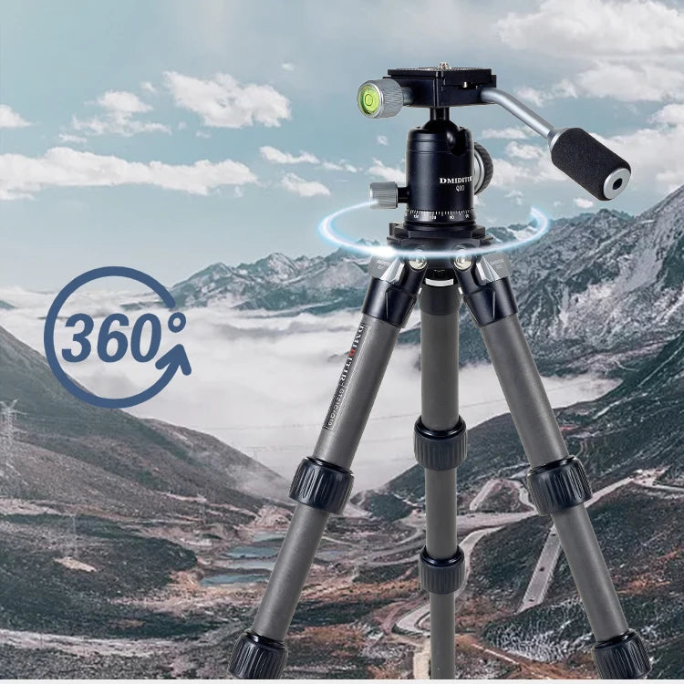 Dmiditir Lightweight Carbon Fiber Mini Tripod 360° Pan & Foldable for Video Camera Webcam-GT21C+Q10 Hunting & Camera Accessories