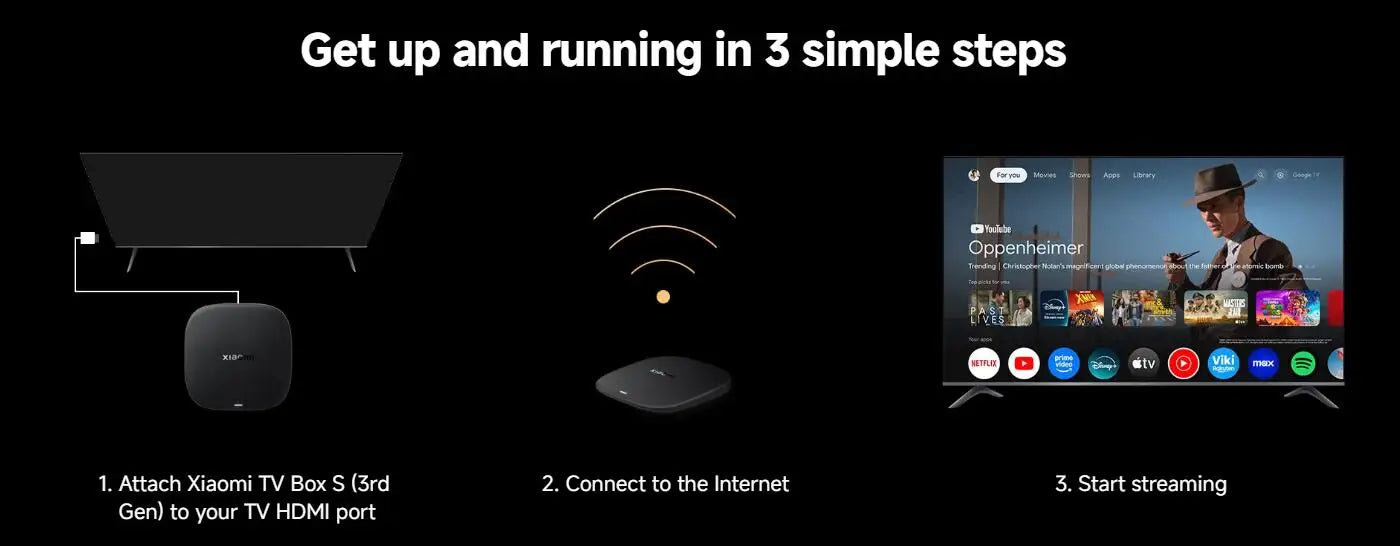 Xiaomi Mi TV Box S 3rd / 2nd Gen, Android Smart TV Box Media Player 4K UHD Google TV Dolby Vision HDR10+ Google Assistant BT5.2