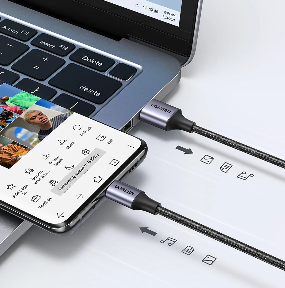 UGREEN 3A USB Type C Cable For Xiaomi Samsung Galaxy S24 Fast Charging USB Charging Data Cable 18W For iPhone 15 iPad Poco USB C