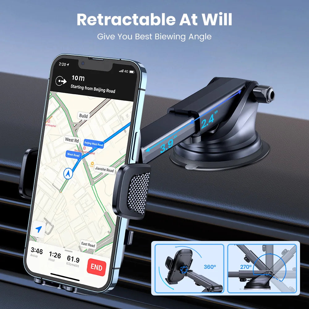 TOPK Car Phone Holder Mount for IPhone[Powerful Suction] Phone Mount for Car Dashboard Car Accessories Automobile for Smartphone