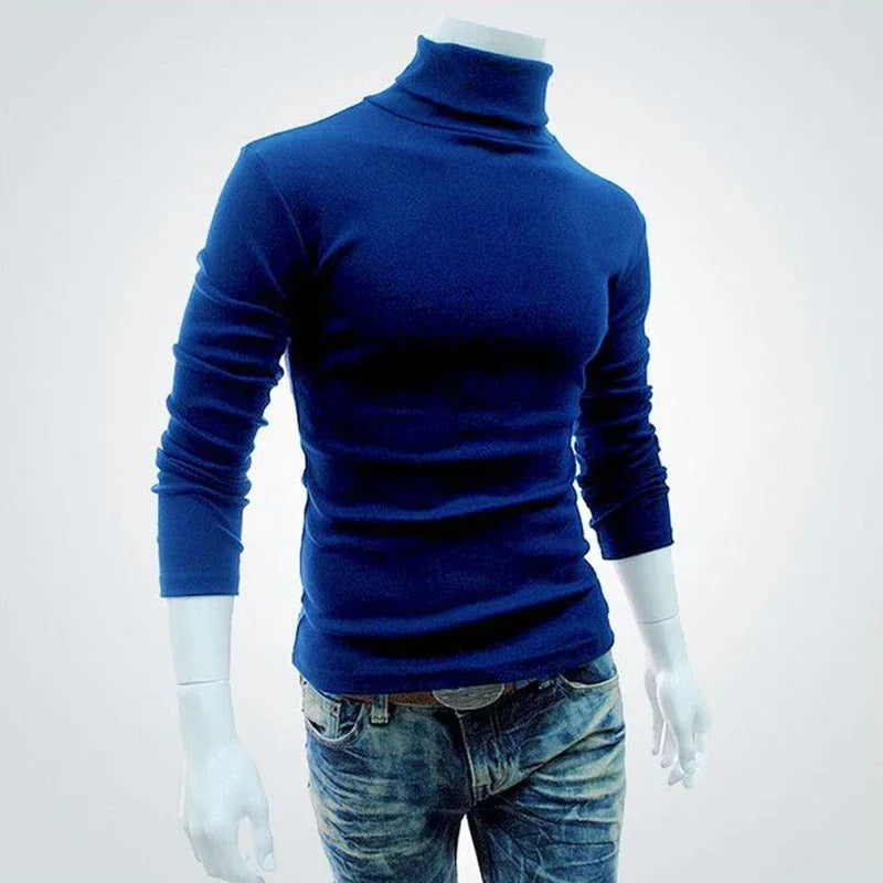 Spring Thin Men Turtleneck Sweaters Black Pullovers Clothing for Men Cotton Harajuku Knitted Sweater Male Solid Pull Hombre Tops