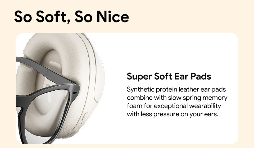 QCY H3 ANC Wireless Headphones Hi-Res Audio Over Ear Headset 43dB Hybrid Active Noise Cancellation Bluetooth 5.4 Gaming Earphone