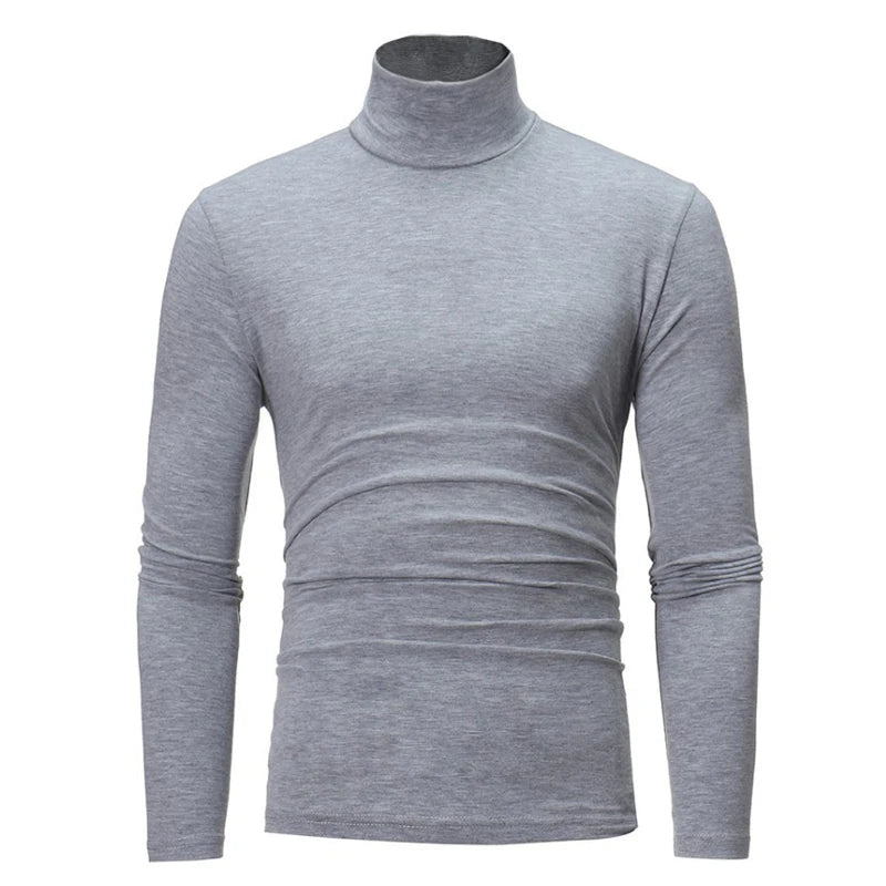 Spring Autumn Thin Men Pullovers Sweaters Turtleneck Knitted Sweater for Men Cotton Clothing Male Sweaters Full Black White Tops