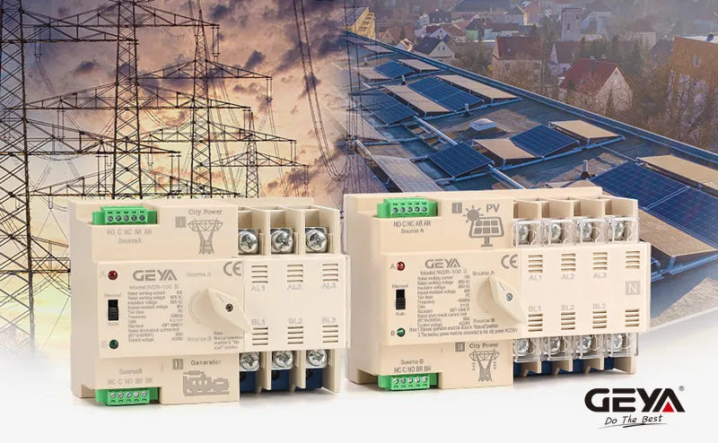 GEYA G2R Din Rail 2P 4P ATS Dual Power Automatic Transfer Switch Electrical Selector Switches Uninterrupted Power 25A 40A 63A