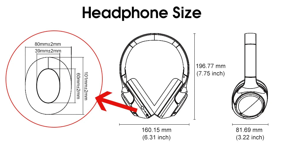 QCY H3 ANC Wireless Headphones Hi-Res Audio Over Ear Headset 43dB Hybrid Active Noise Cancellation Bluetooth 5.4 Gaming Earphone