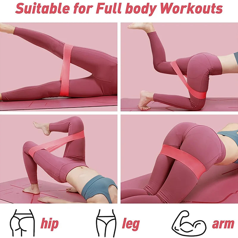 Portable Fitness Workout Equipment Rubber Resistance Bands Yoga Gym Elastic Gum Strength Pilates Crossfit Women Weight Sports