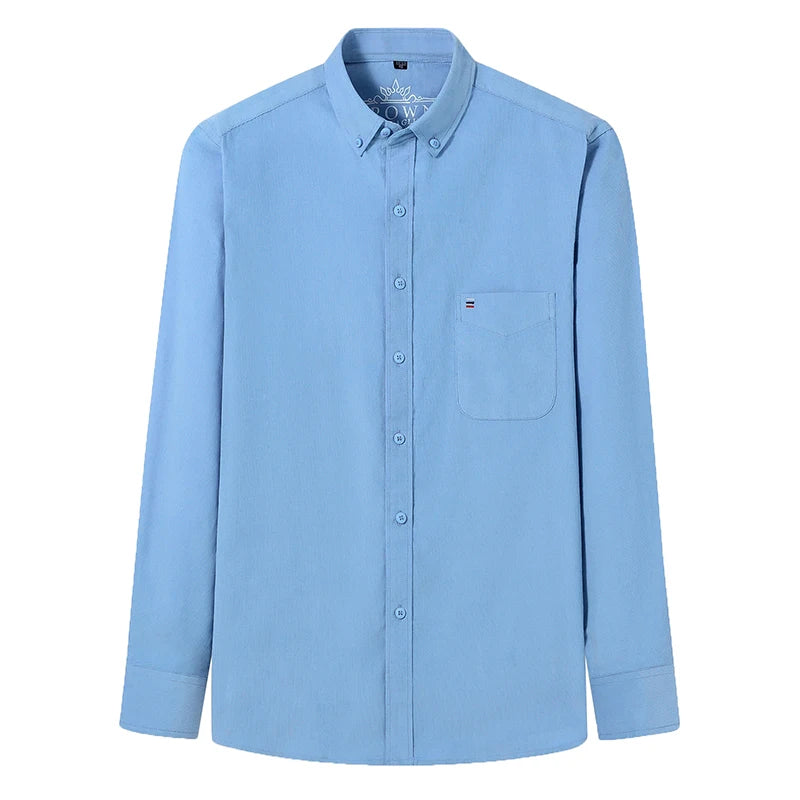 7XL 6XL Cotton Corduroy Shirt Men’s Long Sleeve Casual Regular Fit Soft Comfortable Pocket Dress Shirts For Male Blouse Clothes