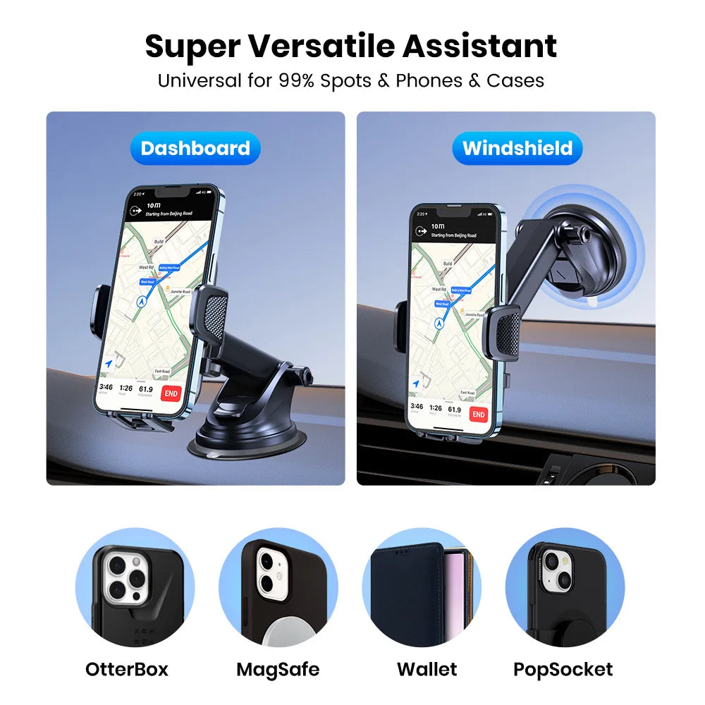 TOPK Car Phone Holder Mount for IPhone[Powerful Suction] Phone Mount for Car Dashboard Car Accessories Automobile for Smartphone