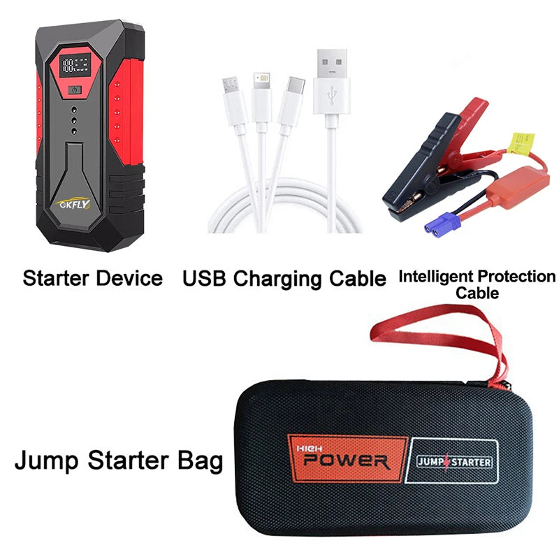 GKFLY 18000mAh Car Jump Starter Portable Power Bank Car Battery Booster 12V Car Starting Device for Petrol  6.0L Diesel 4.0L