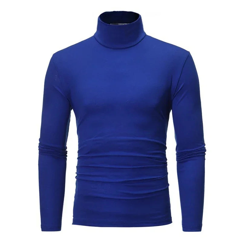 Spring Thin Men Turtleneck Sweaters Black Pullovers Clothing for Men Cotton Harajuku Knitted Sweater Male Solid Pull Hombre Tops