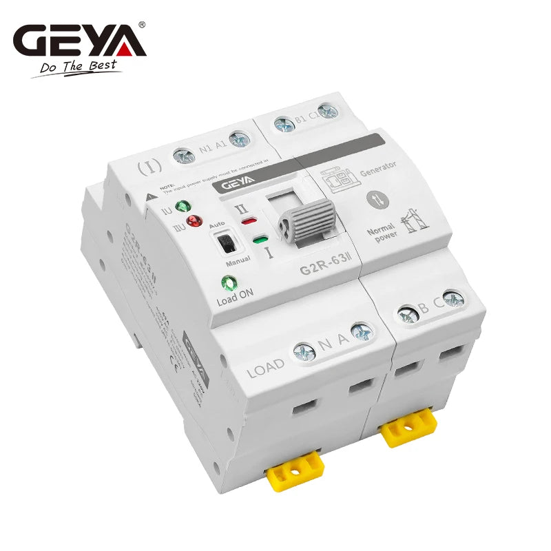 GEYA G2R Din Rail 2P 4P ATS Dual Power Automatic Transfer Switch Electrical Selector Switches Uninterrupted Power 25A 40A 63A